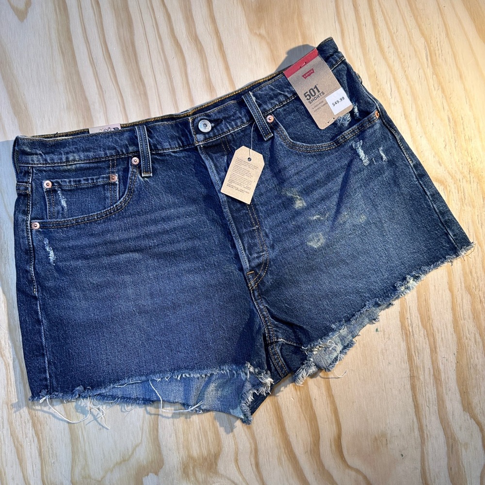 Levi's Women's 501 High Rise Distressed Personal Pair Denim Shorts Size 34
